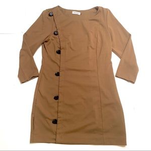 Calvin Klein khaki dress with buttons